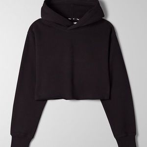 Aritizia TNA Perfect Cropped Hoodie — Black — XS